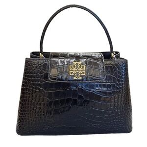 Branda new with tags Tory Burch Embossed small satchel in black color